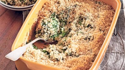 Great gratin! Creamy spinach and gruyere gratin