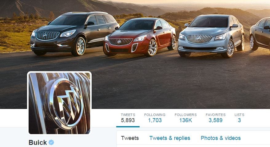 Remember the time Buick retweeted your here’s-my-new-car photo? We do. Remember the time Buick retweeted your here’s-my-new-car photo? We do.
