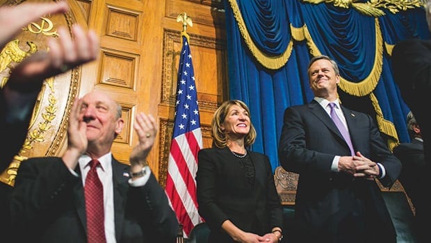 Baker targets spending in inaugural speech Baker targets spending in inaugural speech