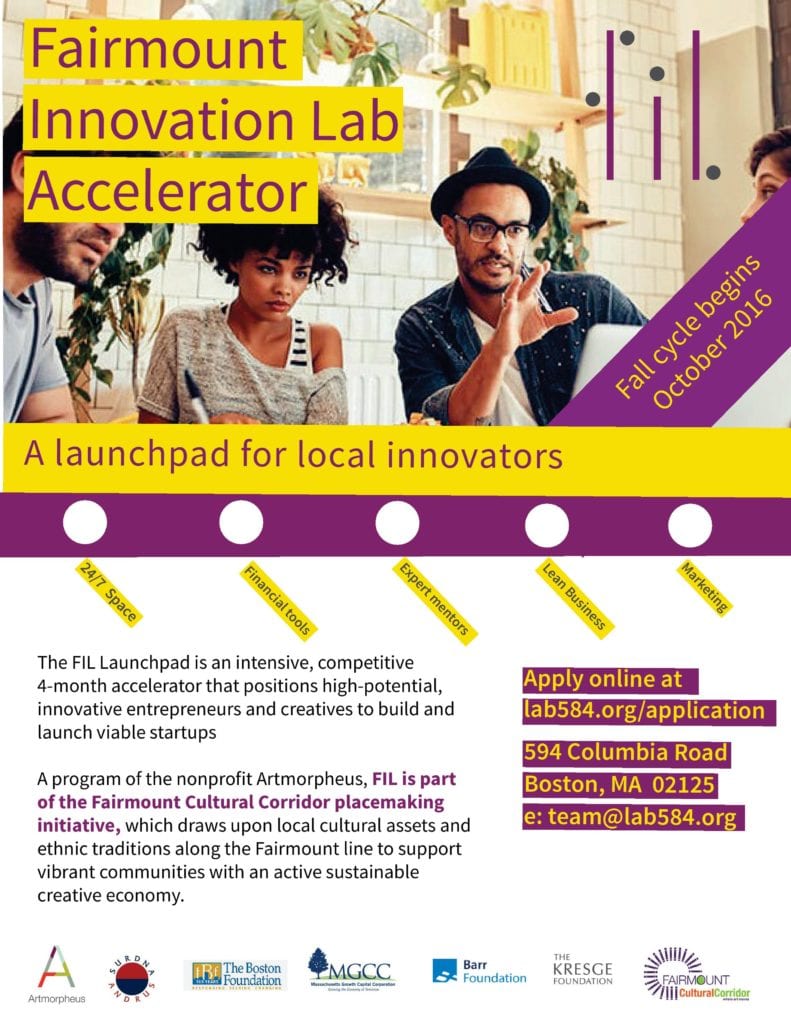 Fairmount Innovation Lab Accelerator Now Accepting Applicants for Fall 2016 Cycle