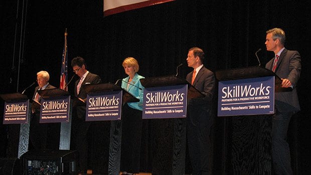 Gubernatorial candidates debate immigration, economy during debate at Roxbury Community College Gubernatorial candidates debate immigration, economy during debate at Roxbury Community College