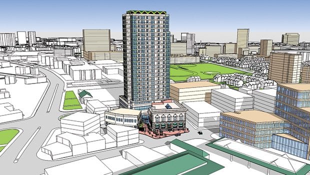 Guscott’s towering aspiration: 25-story Dudley Square tower to bring nightlife, business opportunities Guscott’s towering aspiration: 25-story Dudley Square tower to bring nightlife, business opportunities
