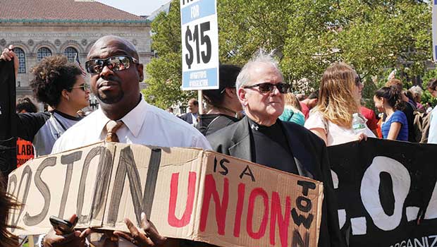 Boston Workers, advocates rally for unions, pay