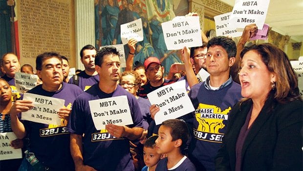 MBTA janitors protest layoffs as misguided bid to cut costs
