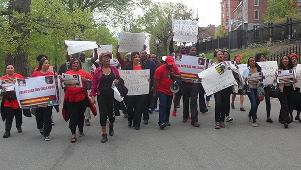 Boston protesters demand return of Nigerian kidnapped girls Boston protesters demand return of Nigerian kidnapped girls