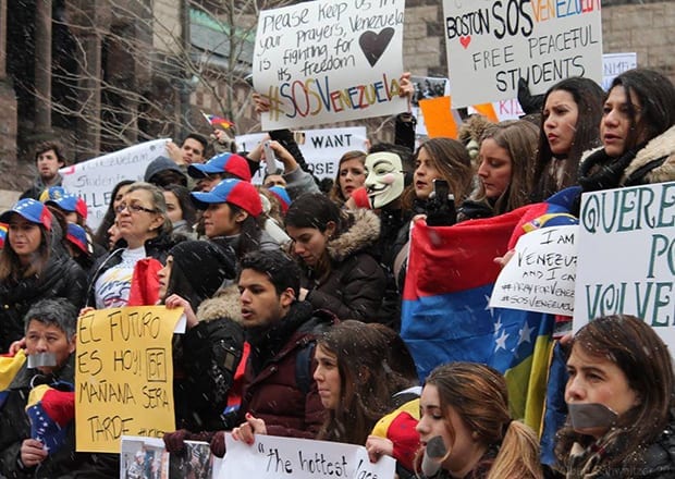 Expats participate in Venezuelan protests in Boston Expats participate in Venezuelan protests in Boston
