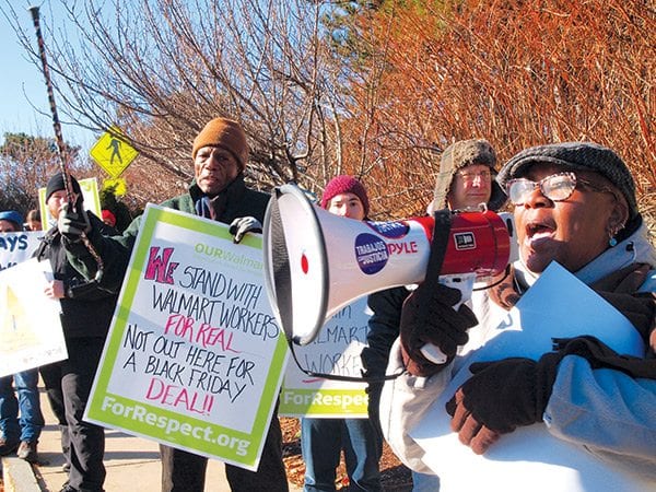 Protesters take aim at Walmart worker wages
