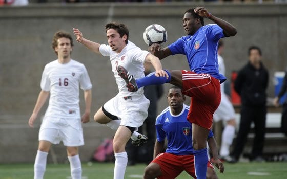 Haitian national soccer team takes on Harvard