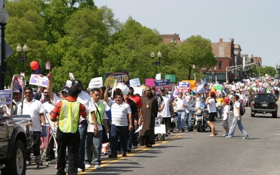Mass. immigrants march to protest Arizona law