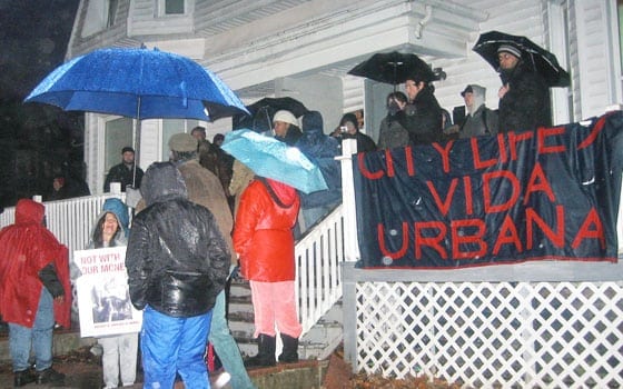 Art meets activism at Dot foreclosure protest