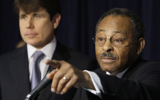 Blagojevich race card lands softly in Senate fight Blagojevich race card lands softly in Senate fight