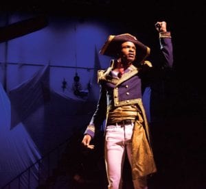 Lensey Alerte stars as Dr. Toubib in Salem State’s production of “A Free Man of Color.”