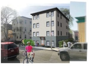 An architect’s rendering of the 14-unit building. Image: courtesy Vivian Girard