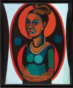 Faith Ringgold, Early Works #25: Self-Portrait, 1965. Oil on canvas, 50 x 40 inches (127 x 101.6 cm). Brooklyn Museum, Gift of Elizabeth A. Sackler, 2013.96. Photo by Sarah DeSantis, Brooklyn Museum. © Faith Ringgold