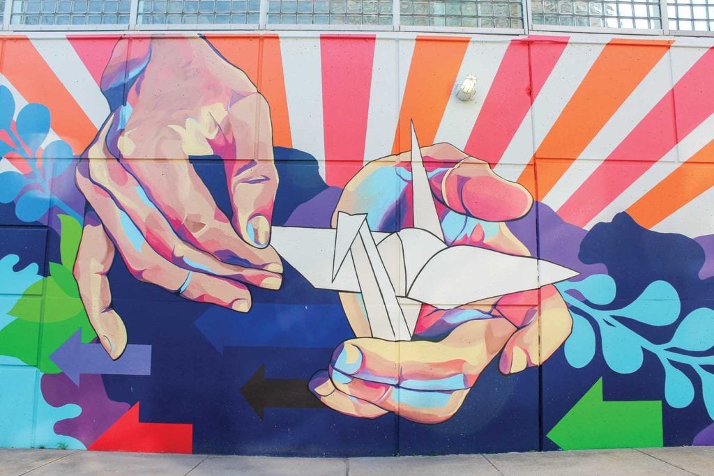 Silvia Chavez mural links college campus to T station Silvia Chavez mural links college campus to T station