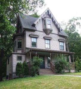 An example of Gothic Revival architecture on Cedar Street. Banner photo