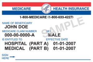 The current Medicare cards are being replaced this month for residents in New England and New York. Photo:courtesy of the Centers for Medicare and Medicaid Services.