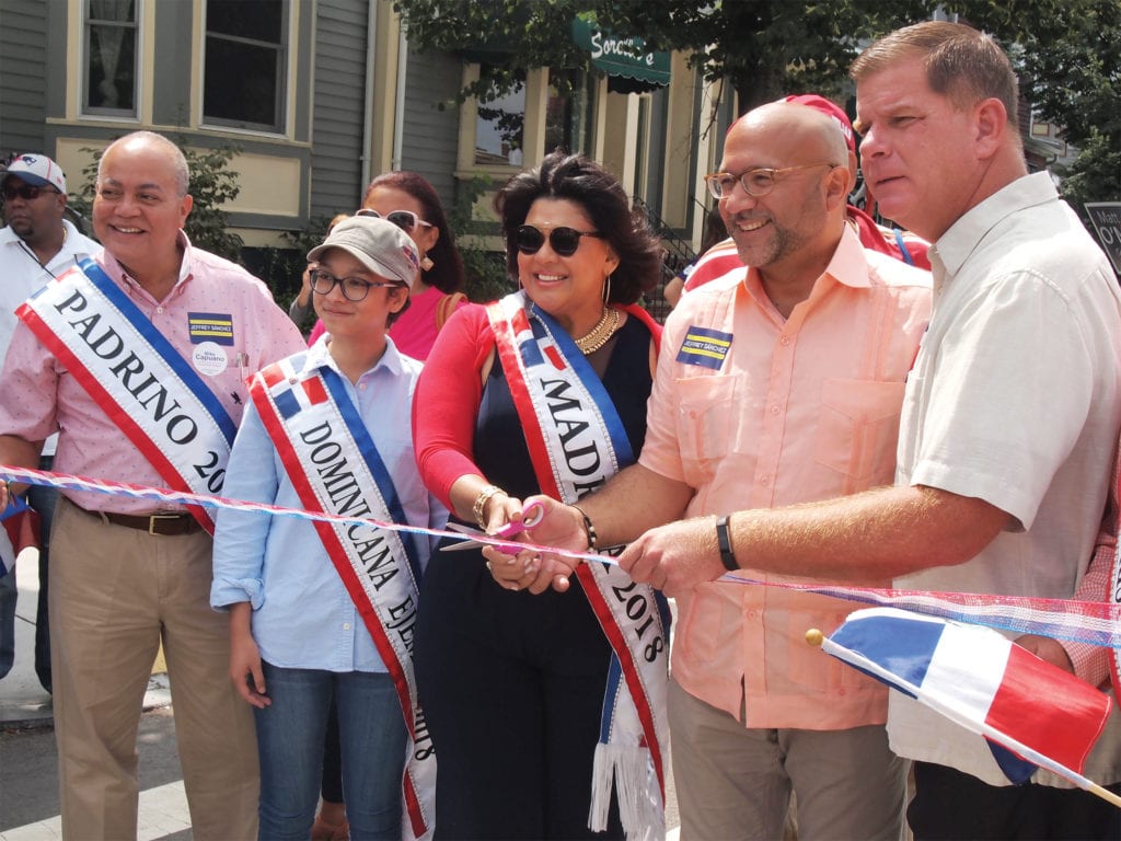 Campaigns in full swing as Dominicans parade through Jamaica Plain