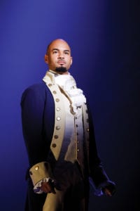 Nicholas Christopher as Aaron Burr in the touring production of “Hamilton.” photo: Joan Marcus