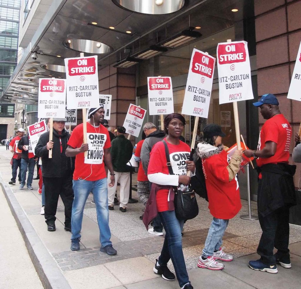 Marriott hotel workers go on citywide strike Marriott hotel workers go on citywide strike