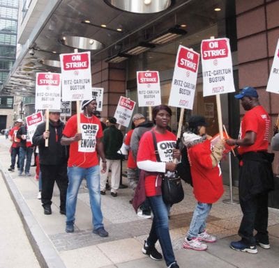 Marriott hotel workers go on citywide strike
