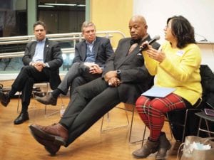 Search committee members Samuel Acevedo, Michael O’Neil, Keith Motley and Alexandra Oliver-Davila. Banner photo