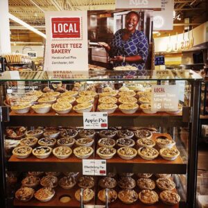 A display of Sweet Teez Bakery pies at Whole Foods. Photo: courtesy Sweet Teez Bakery