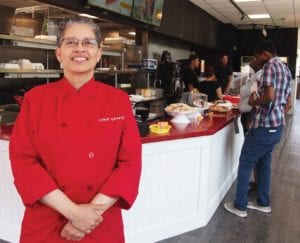 Soleil owner Cheryl Straughter replaced Tasty Burger in Dudley Square’s Bolling Building in June 2018. — Banner Photo