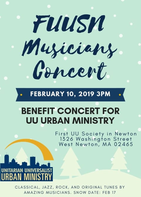FUUSN Musicians Concert (Benefit for the UU Urban Ministry of Roxbury) FUUSN Musicians Concert (Benefit for the UU Urban Ministry of Roxbury)