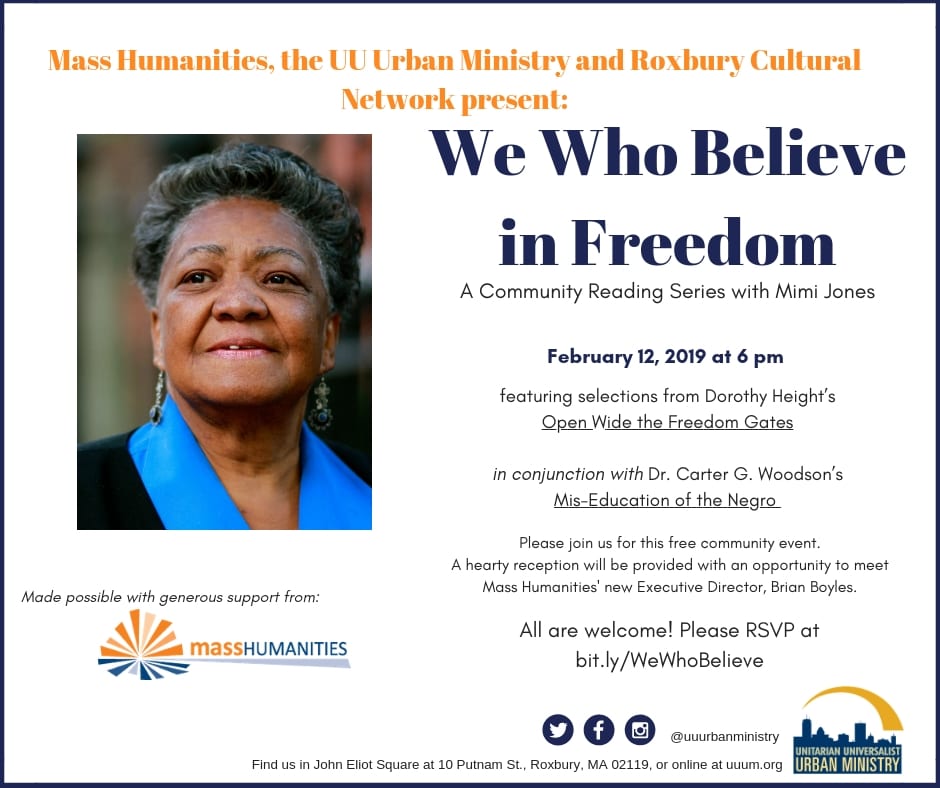 We Who Believe in Freedom: A Community Reading Event with Mimi Jones We Who Believe in Freedom: A Community Reading Event with Mimi Jones