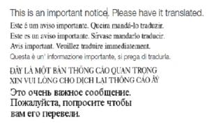 This is an important notice. Please have it translated.