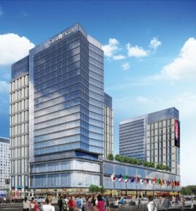 The new Seaport District hotel under development. PHOTO: OMNI RESORTS AND HOTELS AND NEW BOSTON HOSPITALITY, LLC.