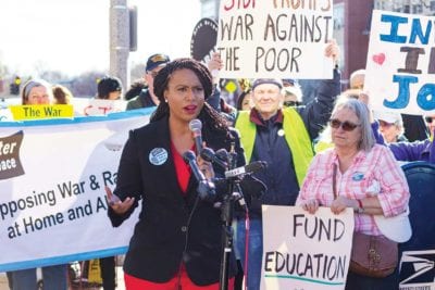 Peace activists protest Trump’s budget