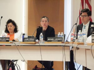 Interim school Superintendent Laura Perille discusses BuildBPS during last week’s School Committee meeting. BANNER PHOTO
