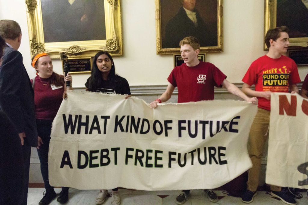 UMass students stage sit-in at State House