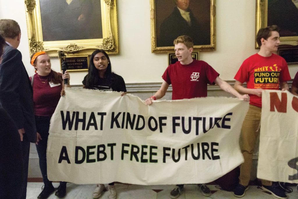 UMass students stage sit-in at State House UMass students stage sit-in at State House