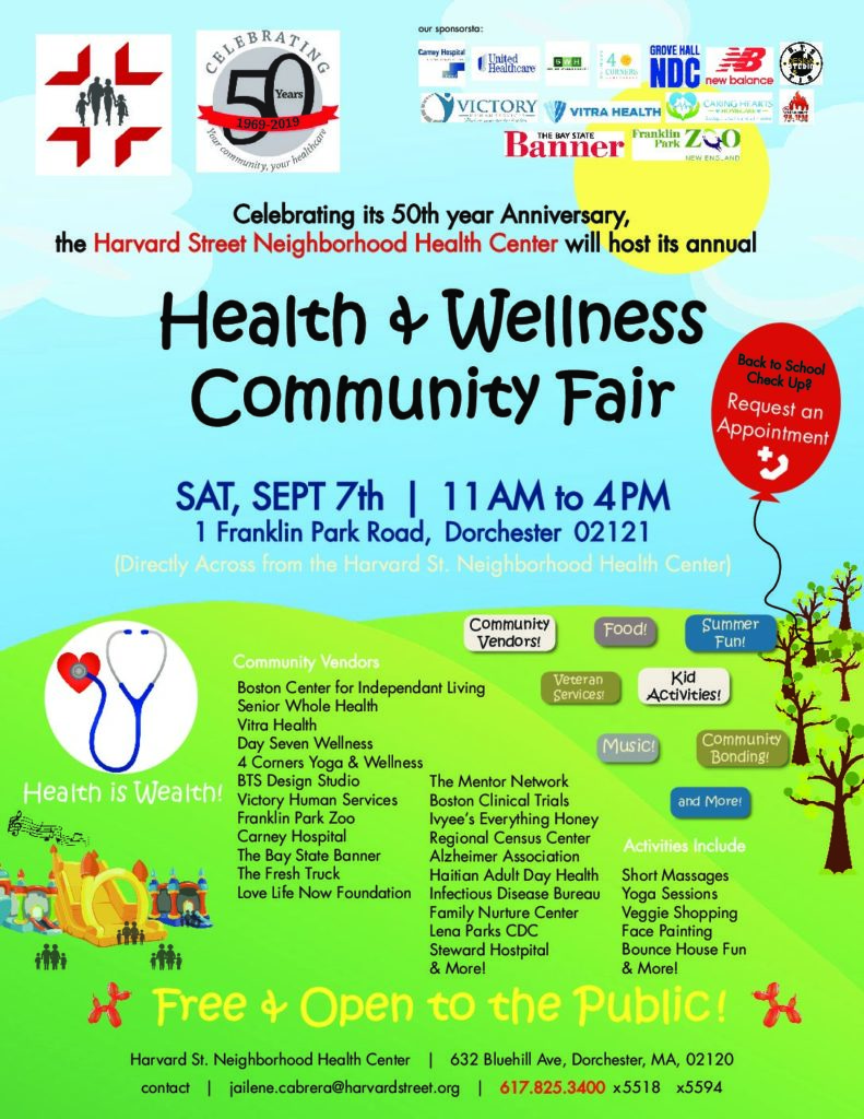 3rd Annual Health & Wellness Community Fair hosted by Harvard St Neighborhood Hlth Ctr 3rd Annual Health & Wellness Community Fair hosted by Harvard St Neighborhood Hlth Ctr