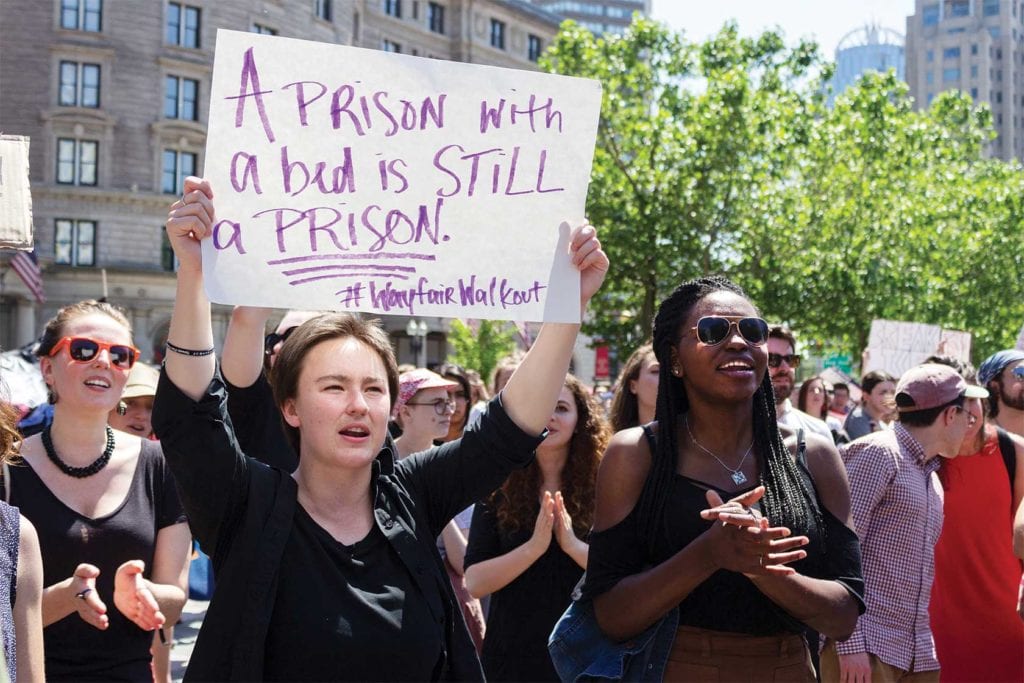 Wayfair protest aimed at immigrant detention Wayfair protest aimed at immigrant detention