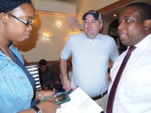 David Halbert (right) with Monica Cannon Grant and Brian Fleming. Banner photo