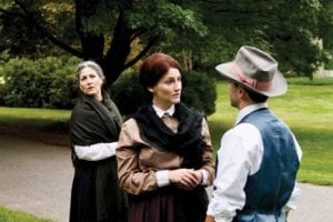 Sarah Newhouse, Amanda J Collins and Rob Najarian in “All The Broken Pieces.” PHOTO: CORINNE ELICONE