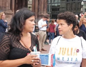 City council candidates Alejandra St. Guillen and Julia Mejia. BANNER PHOTO