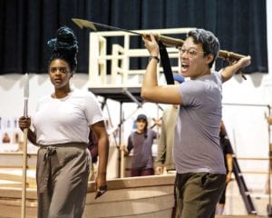 Starr Busby and Andrew Cristi in rehearsal for Moby-Dick. PHOTO: MARIA BARANOVA