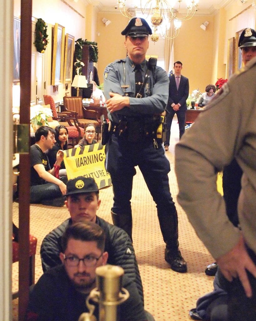 Students flood State House during climate strike Students flood State House during climate strike