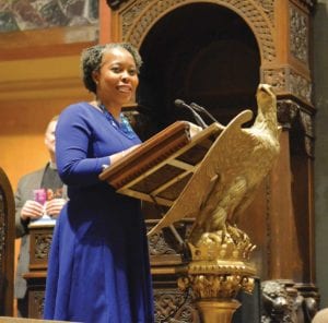 Charmane Higgins, executive director of Trinity Boston Connects. PHOTO: CHRIS PETRE-BAUMER