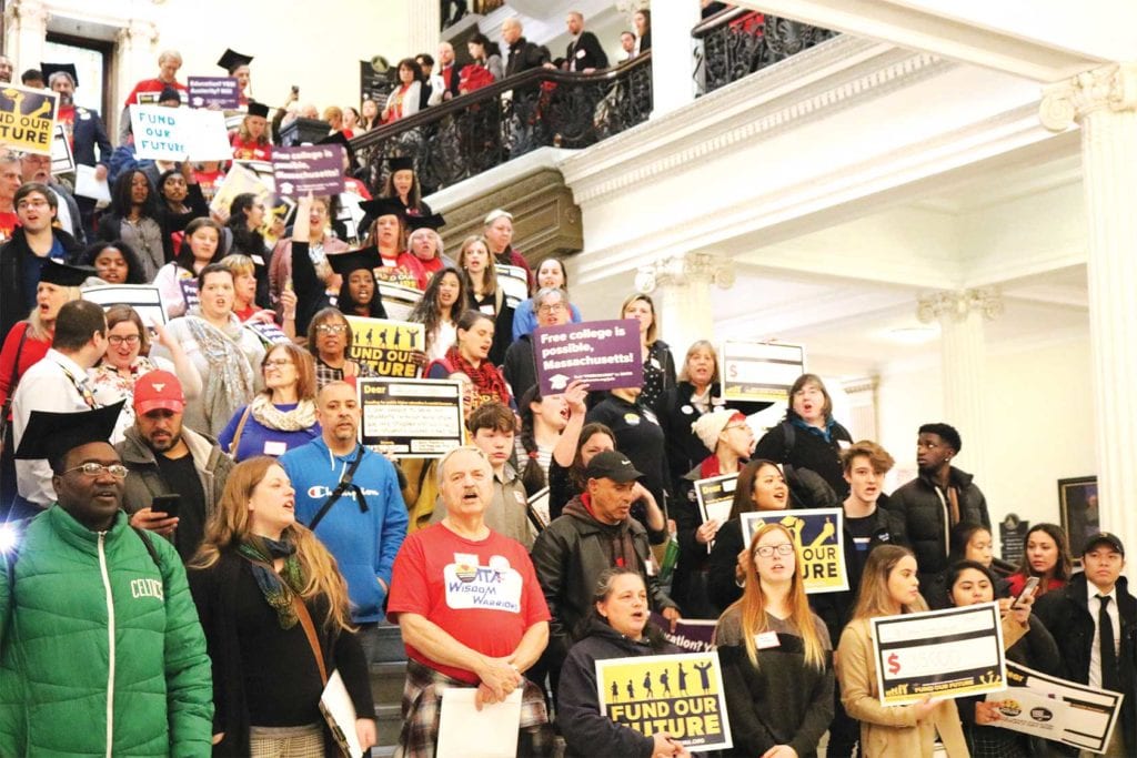 College students march on State House College students march on State House