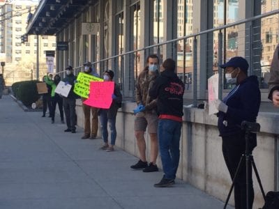 Grocery store workers protest 'unsafe' conditions, lack of sick time pay