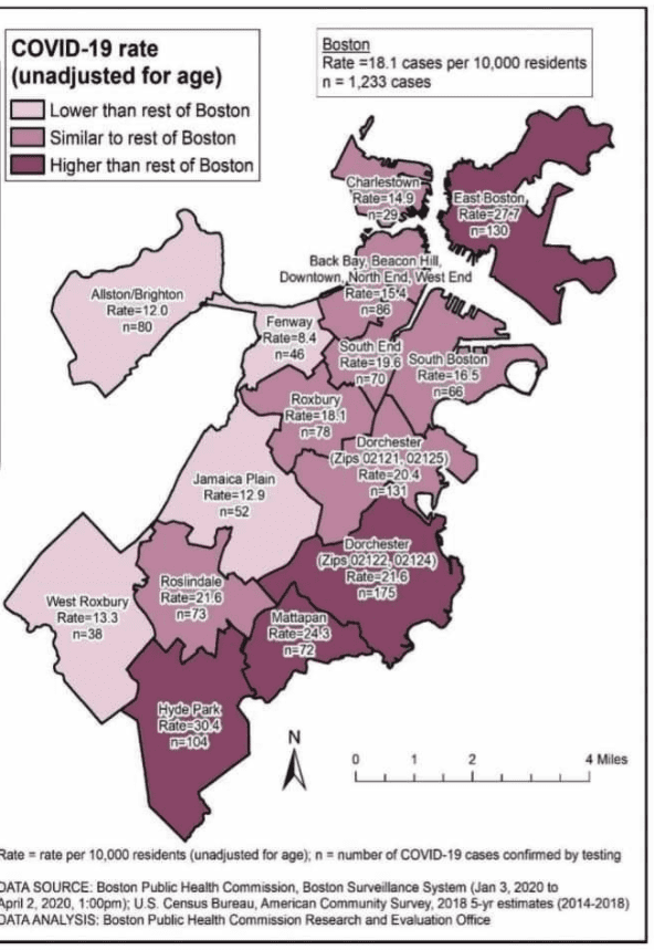 Data show blacks disproportionately affected by COVID infections in Boston
