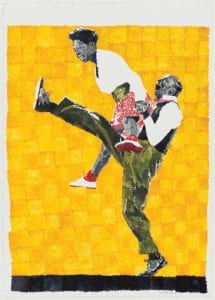 “Savoy: Leon & Willa Mae” by Richard Yarde. Museum of Fine Arts, Boston, The Heritage Fund for a Diverse Collection © Richard Yarde 1989 PHOTOGRAPH © MUSEUM OF FINE ARTS, BOSTON