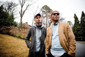 Co-writers/directors Christopher Renz (left) and Gerard Bush on the set of “Antebellum.” PHOTO: Kyle B. Kaplan