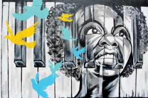 Kedrin Frias’s portrait of Nina Simone. PHOTO: CELINA COLBY